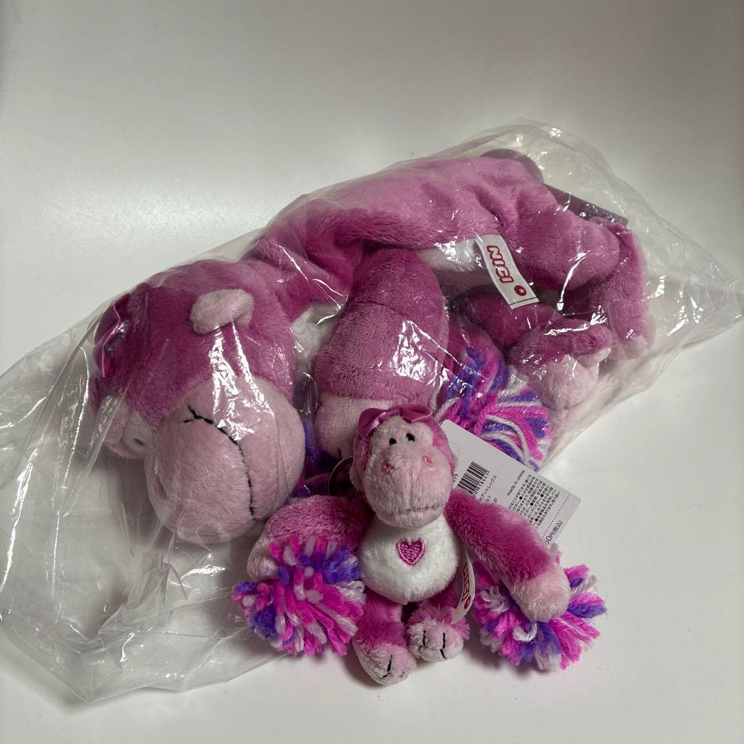 プラザ限定　NICI ニキ　フィギュアペンポーチ　チアリーダー　ピンクゴリラ