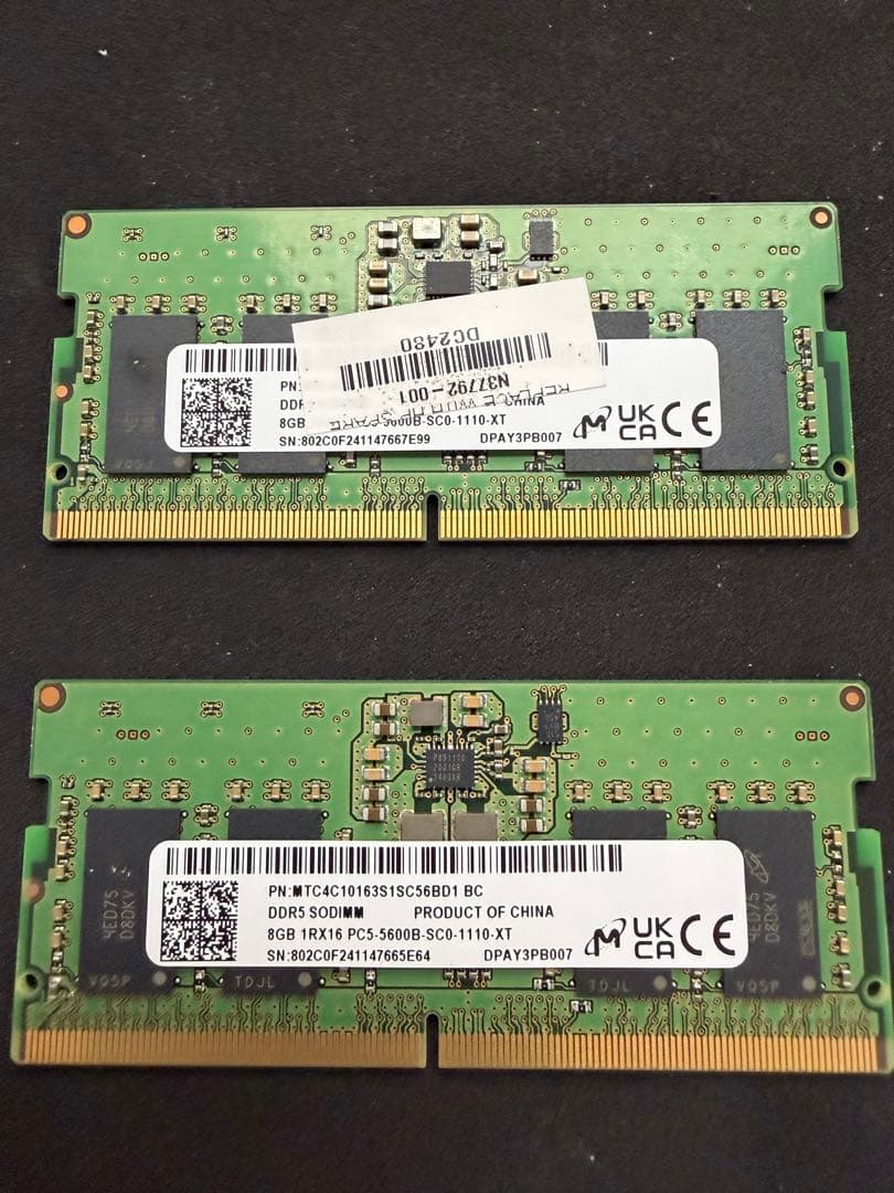 メモリー DDR5 SODIMM PC5-5600 16GB(8GBx2)