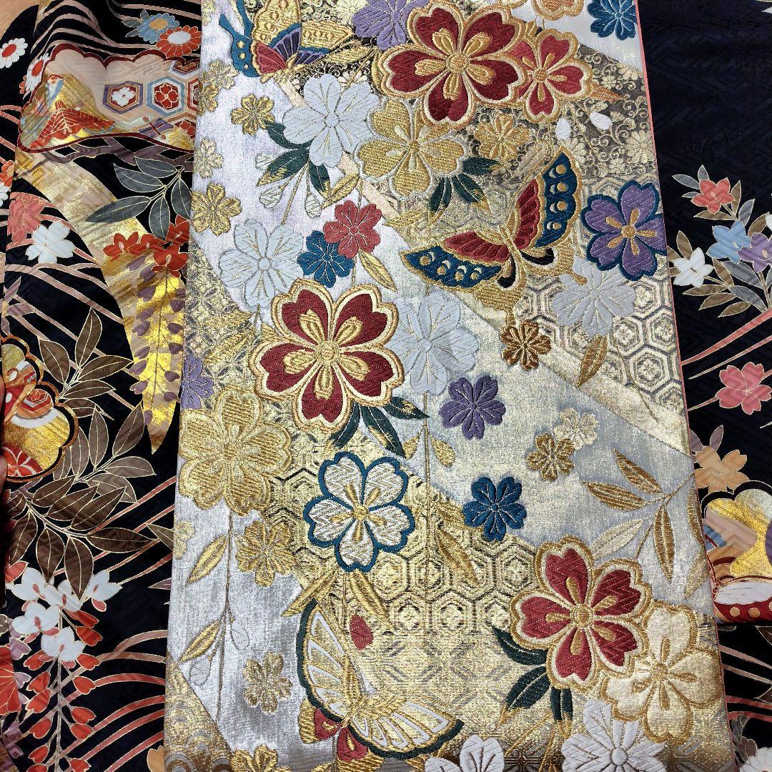 振袖フルセット(7点)・成人式・古典柄・金彩加工・束ね熨斗・金駒刺繍・正絹