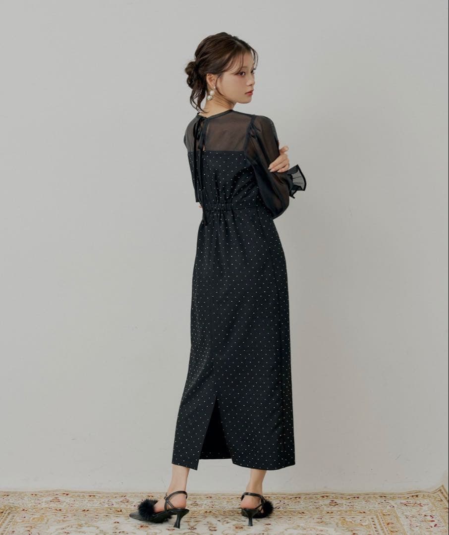 chico シースルータイトロングドレス/オケージョンドレス