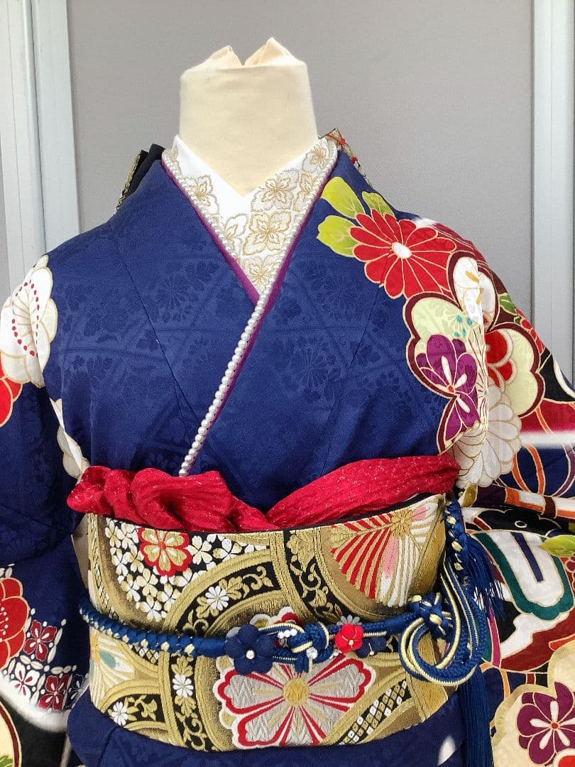 振袖フルセット　紺色
