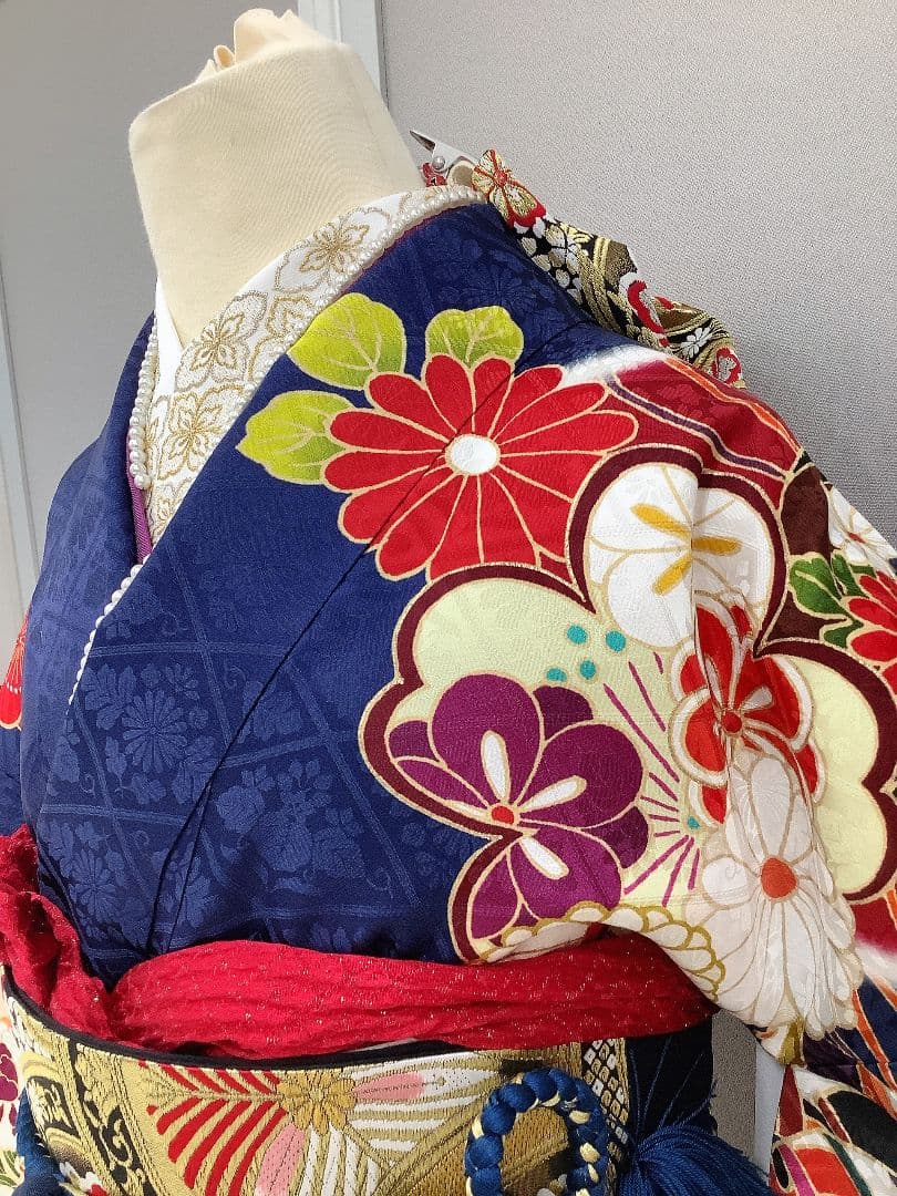 振袖フルセット　紺色