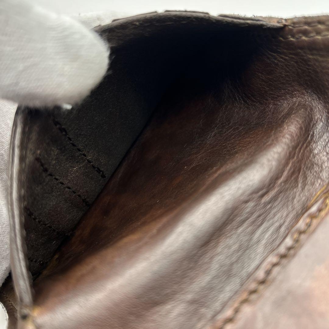 CAMPO MAGGI カンポマッジ 折り財布 スタッズ レザー ダメージ加工