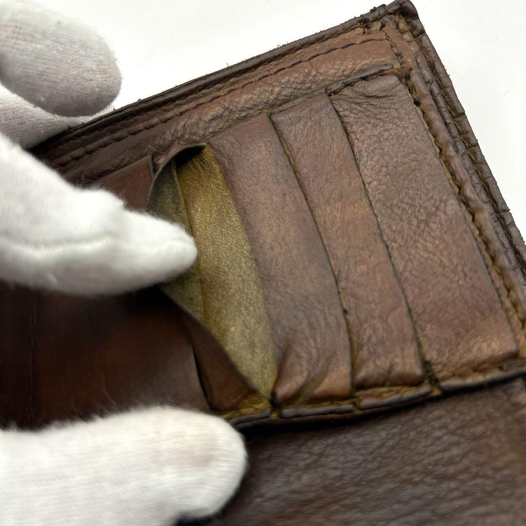 CAMPO MAGGI カンポマッジ 折り財布 スタッズ レザー ダメージ加工