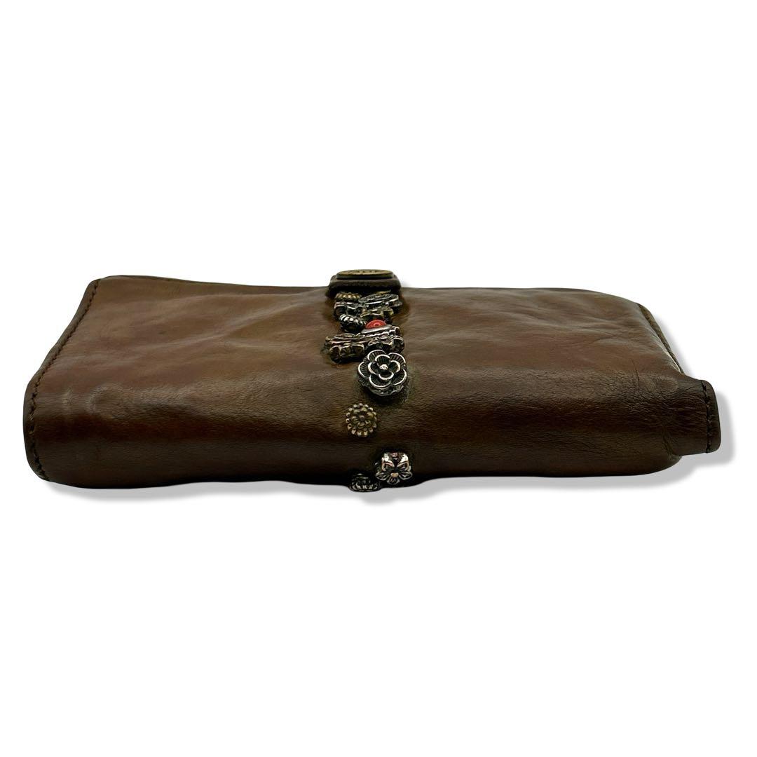 CAMPO MAGGI カンポマッジ 折り財布 スタッズ レザー ダメージ加工