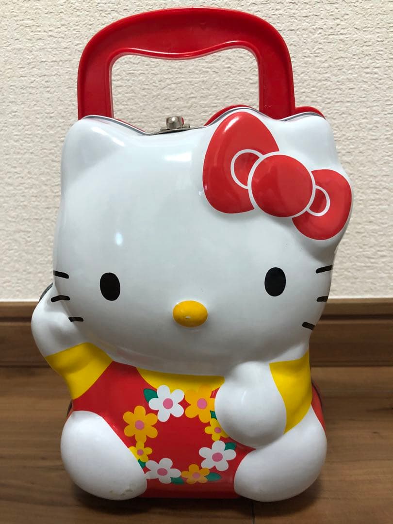 平成レトロ❣️ キティ　カオハナ　ミニトランク　缶　収納ケース　ボックス　お道具箱