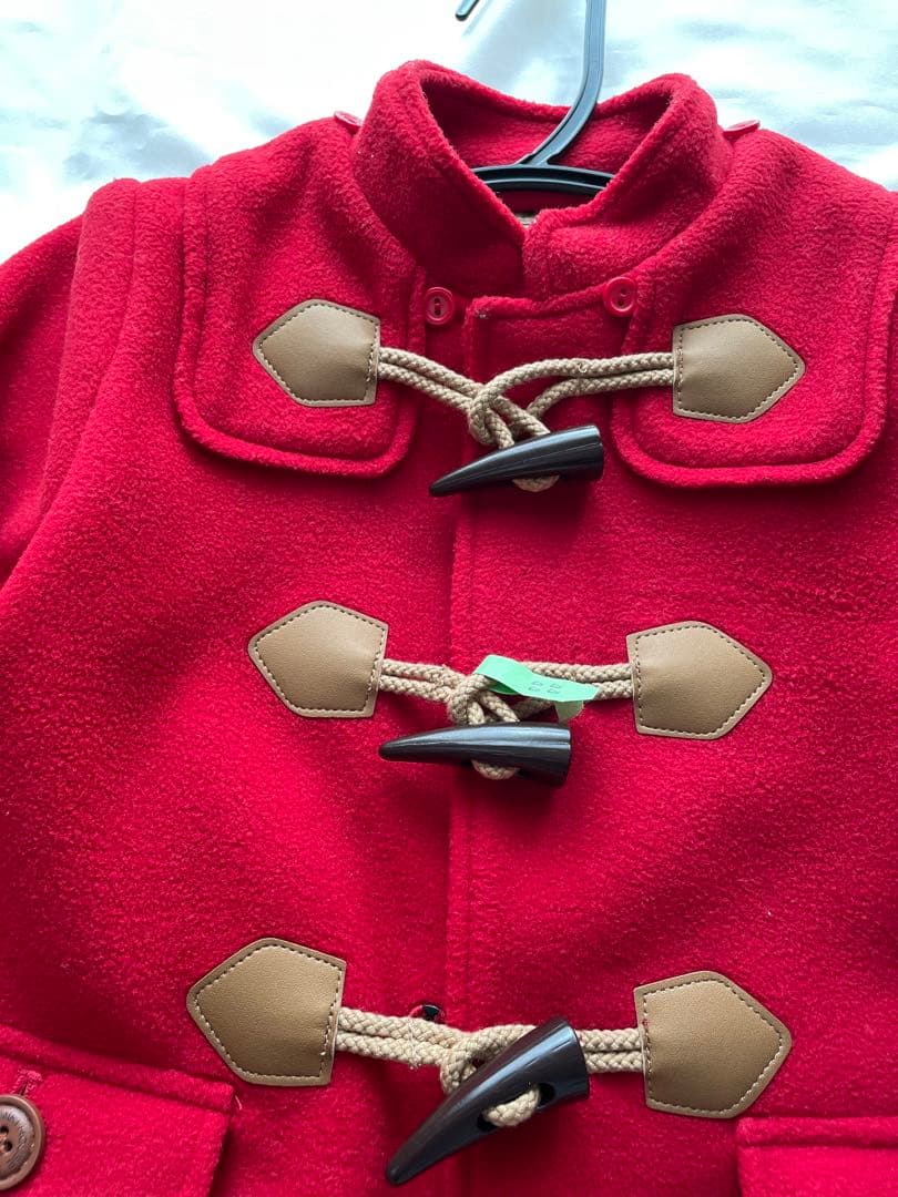 ミキハウス　アウター　フリースダッフルコート　80cm 赤色
