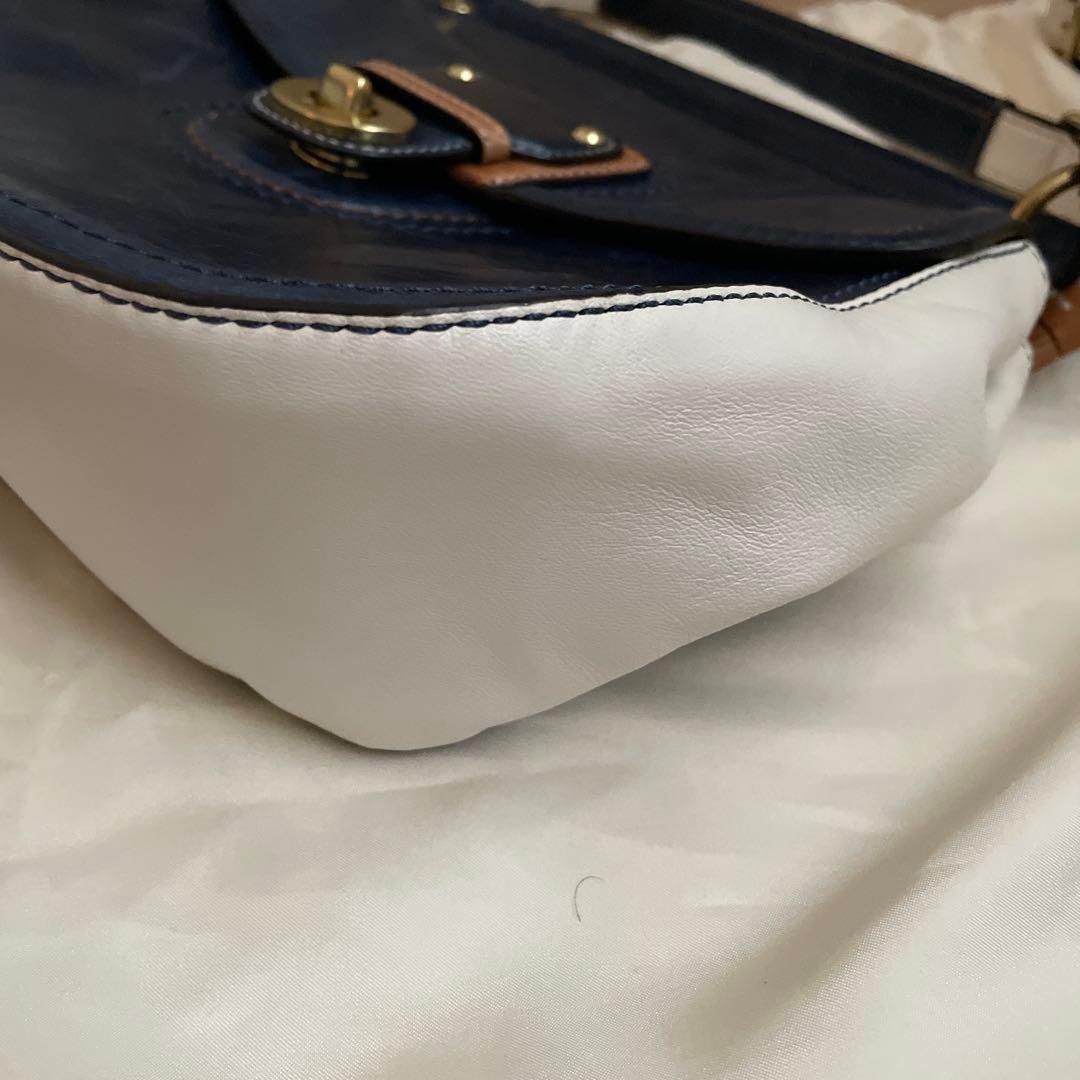 まいママ　COACH ネイビー ショルダーバッグ