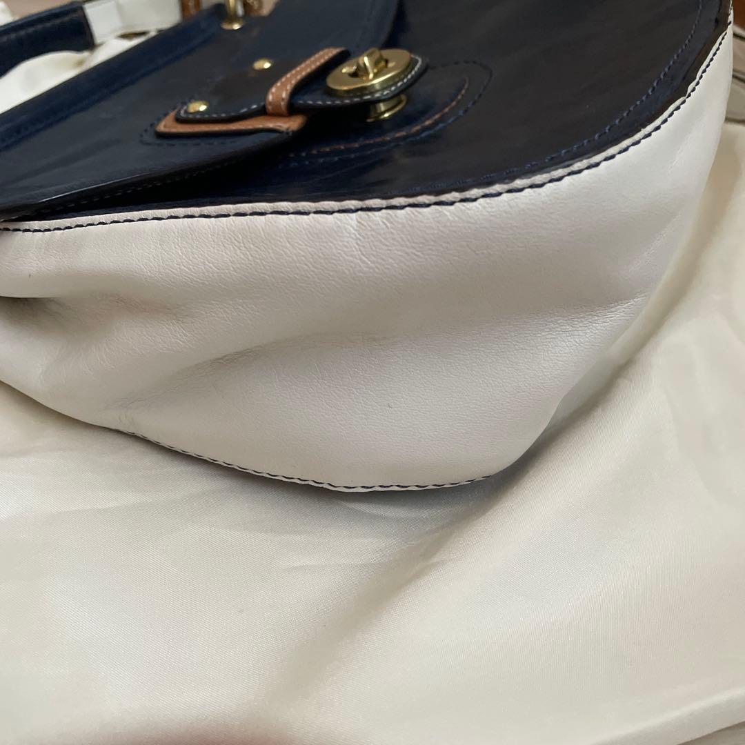 まいママ　COACH ネイビー ショルダーバッグ
