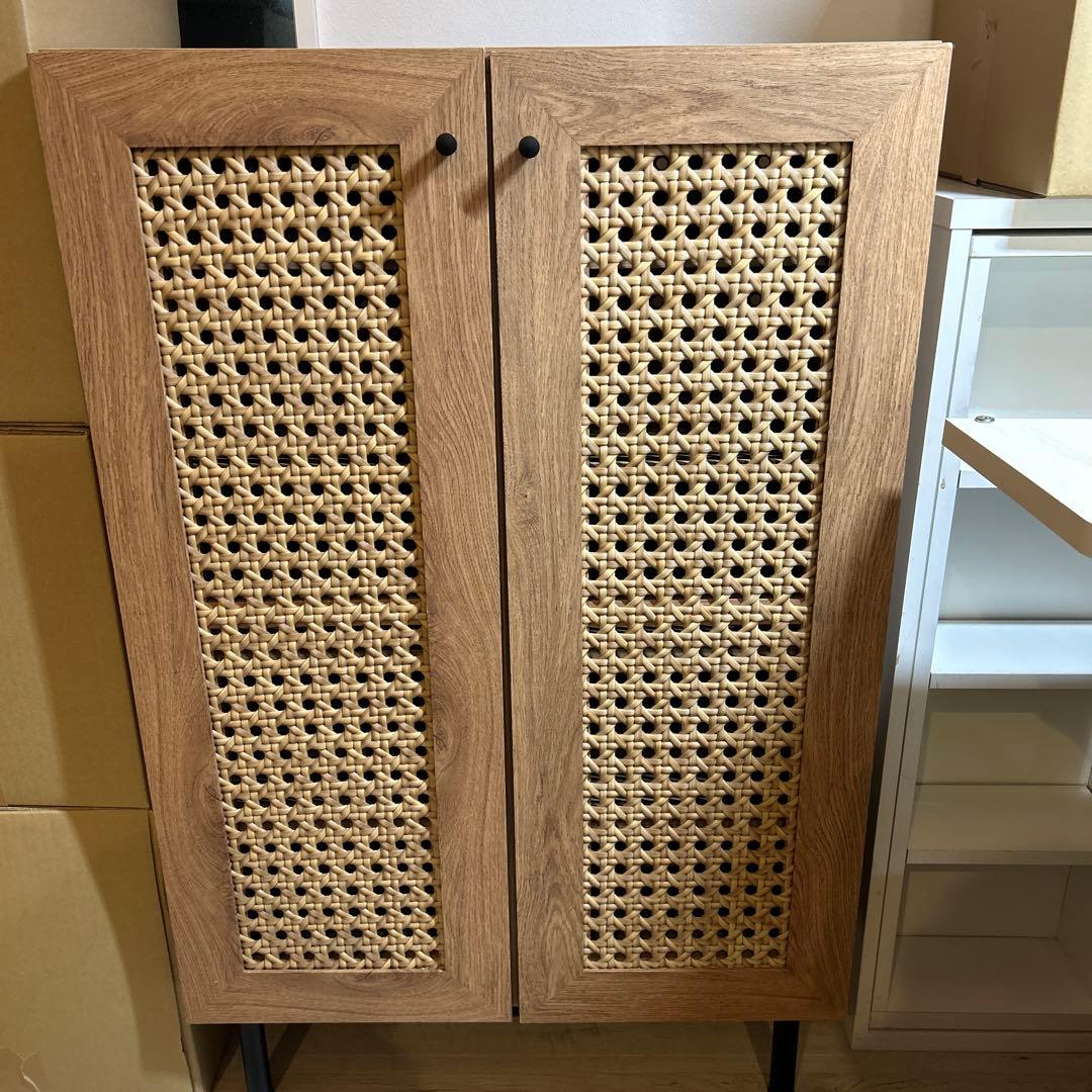 LOWYA製ラタン調シューズボックス〔幅60〕