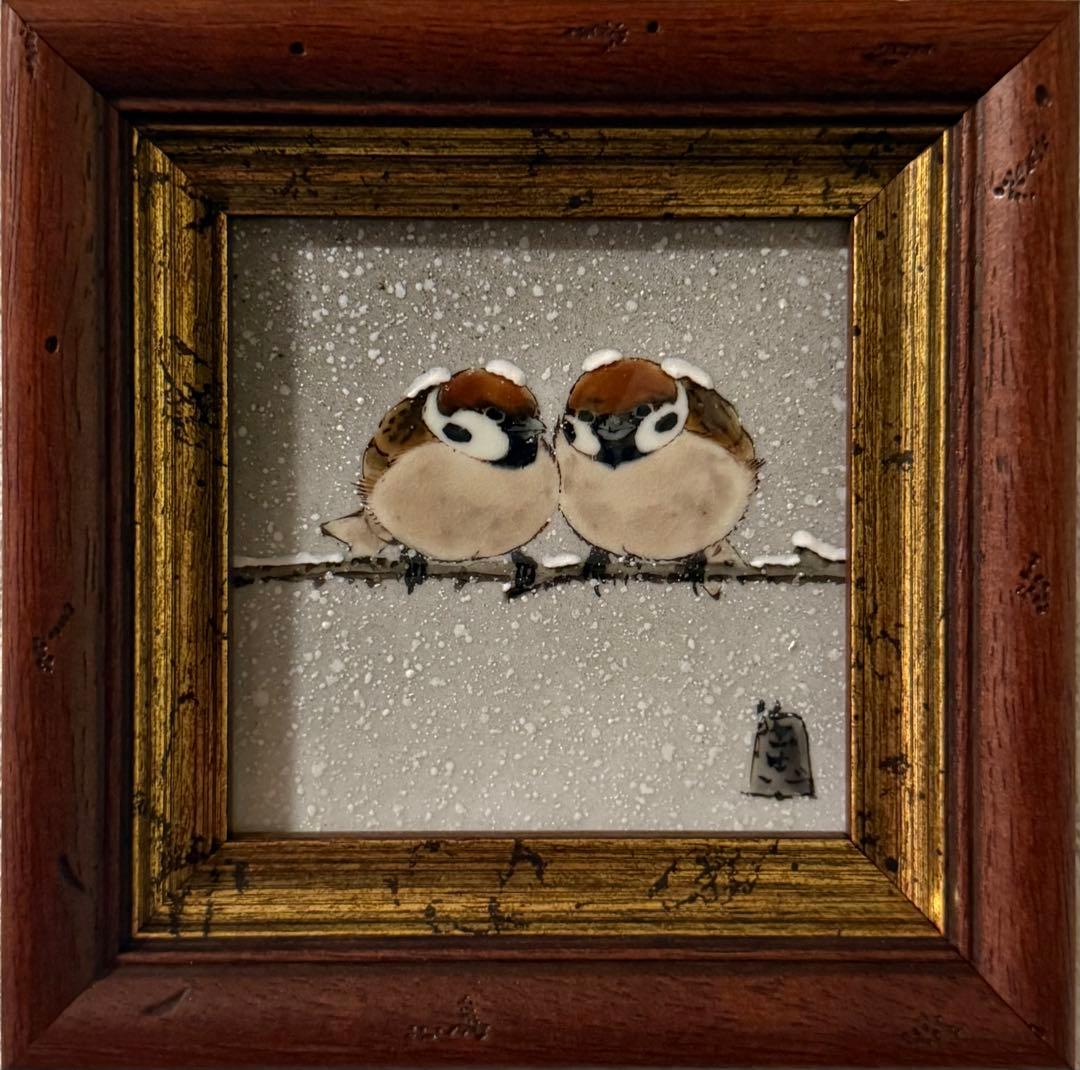 九谷焼　陶額　雀図四季セット / 中村陶志人