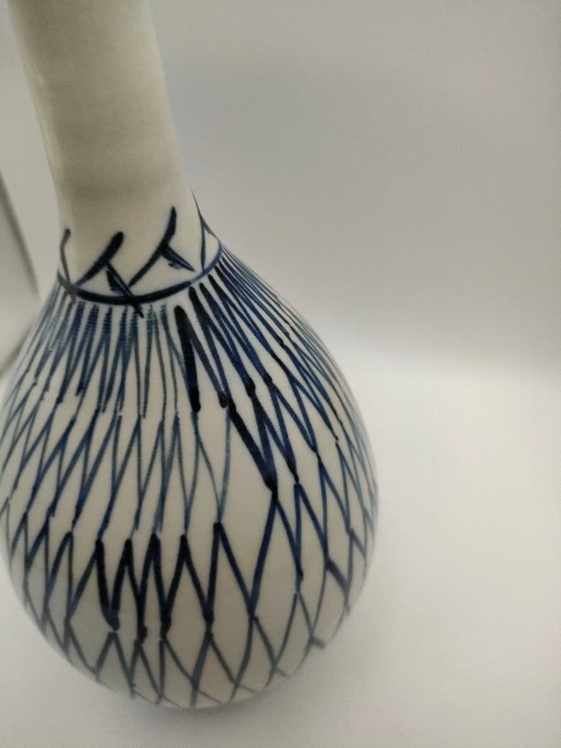 骨董　伊万里　染付　網文　徳利　一輪挿し