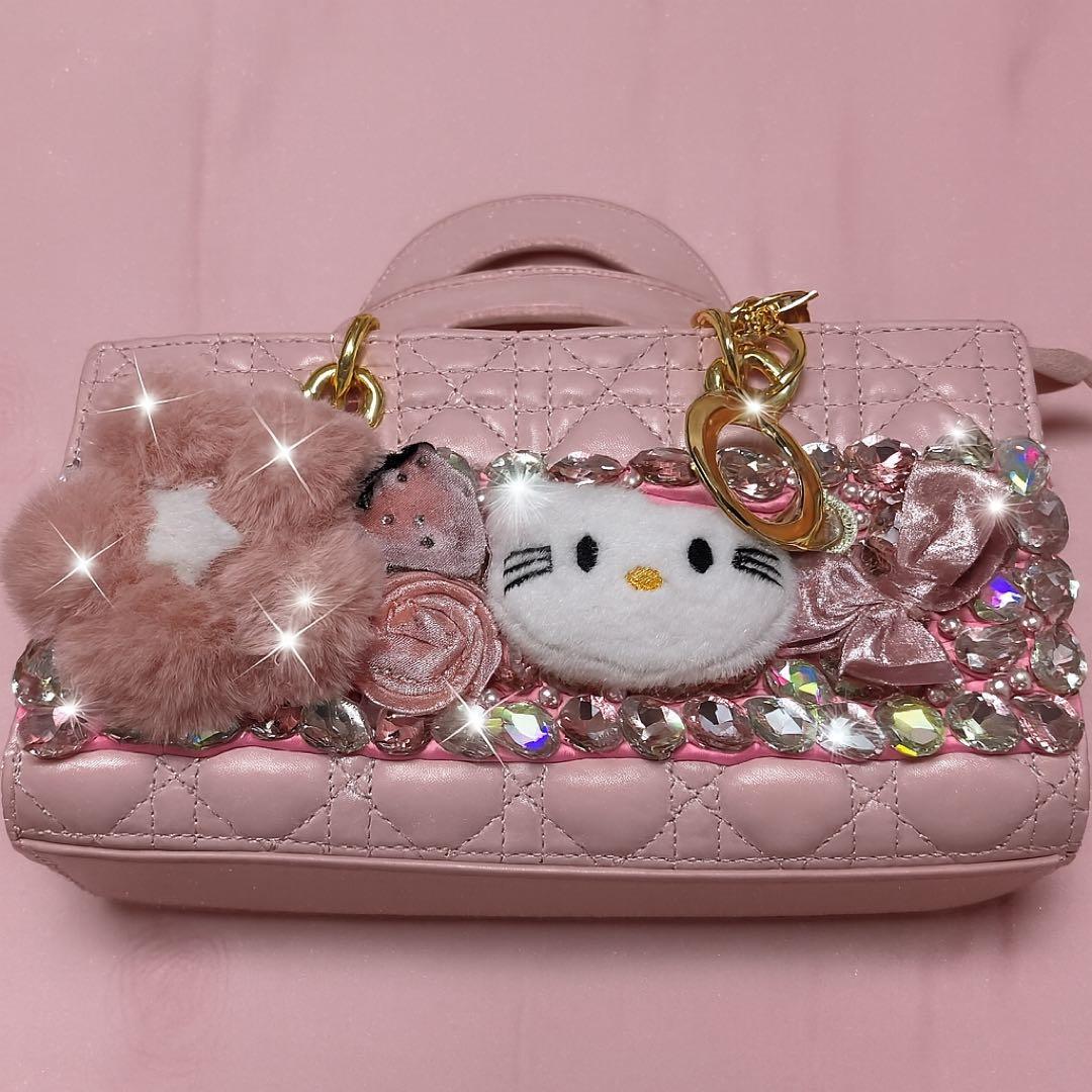 ハンドメイド　新品　ハローキティバッグ　カバン　キラキラストーン