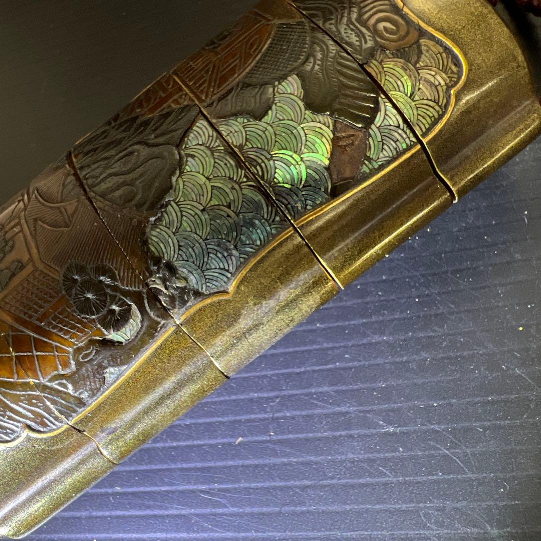 江戸時代　本鼈甲螺鈿象嵌五段印籠　61g 東Y7-1016☆2Fトルニ