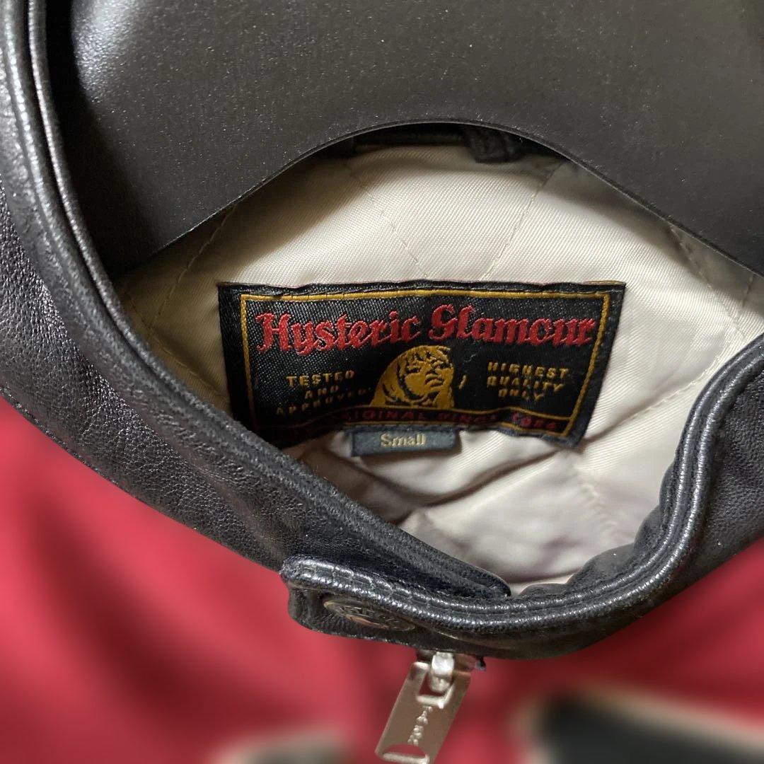 極美品✨ヒステリックグラマー羊革ラム袖レザーROCK 'n ROLL刺繍ワッペン