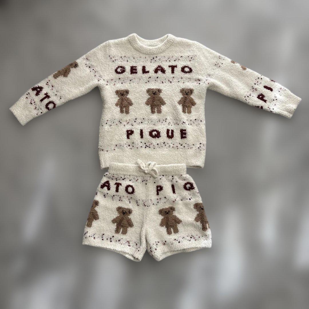 ジェラートピケ キッズ 130-140 くま柄セットアップ 美品