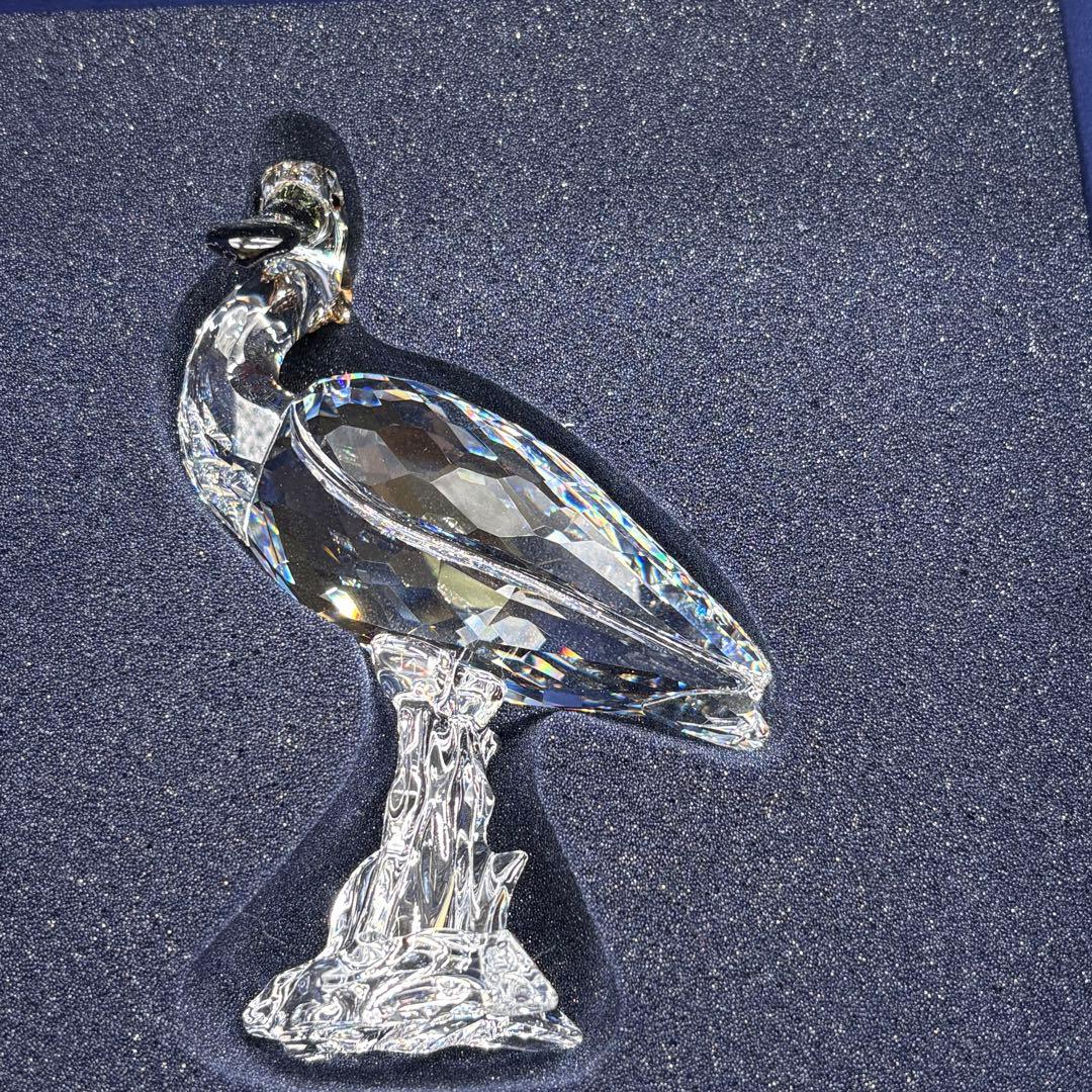 箱付き　スワロフスキー 置物 クリスタル　ヘラサギ　鳥　サギ　　NO.178