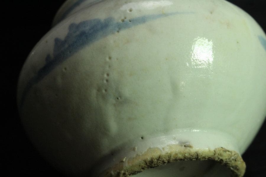 古美術 李朝 染付 壷(K-A636)