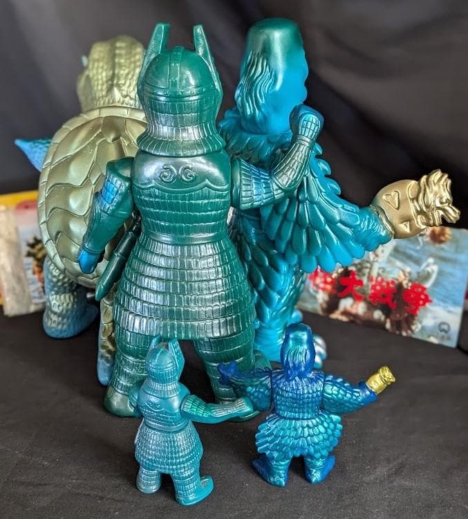 大魔神＆ガメラ＆ダイモン（マルサン・Ｍ１号）大映怪獣ソフビ３体セット＋２