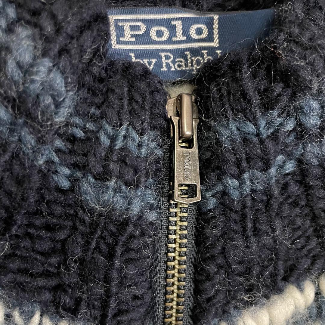 【希少モデル】ラルフローレン　サンダーバード柄　ジップニットジャケット　XL