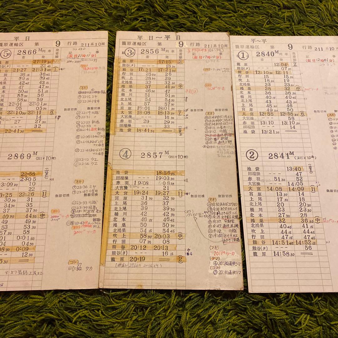 鉄道　車掌用スタフ　籠原区　11行路