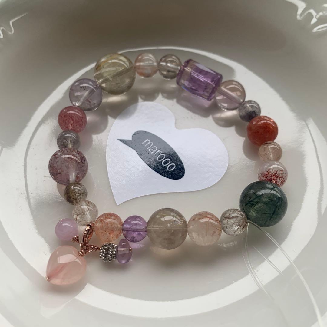 オーダー天然石ブレスレットmumuゴールドルチルスーパーセブンアメトリン