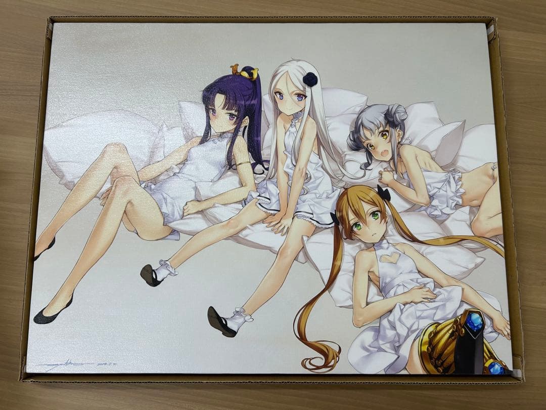 直筆サイン入り大槍葦人 キャンバスアート 四艶少女画展受注生産