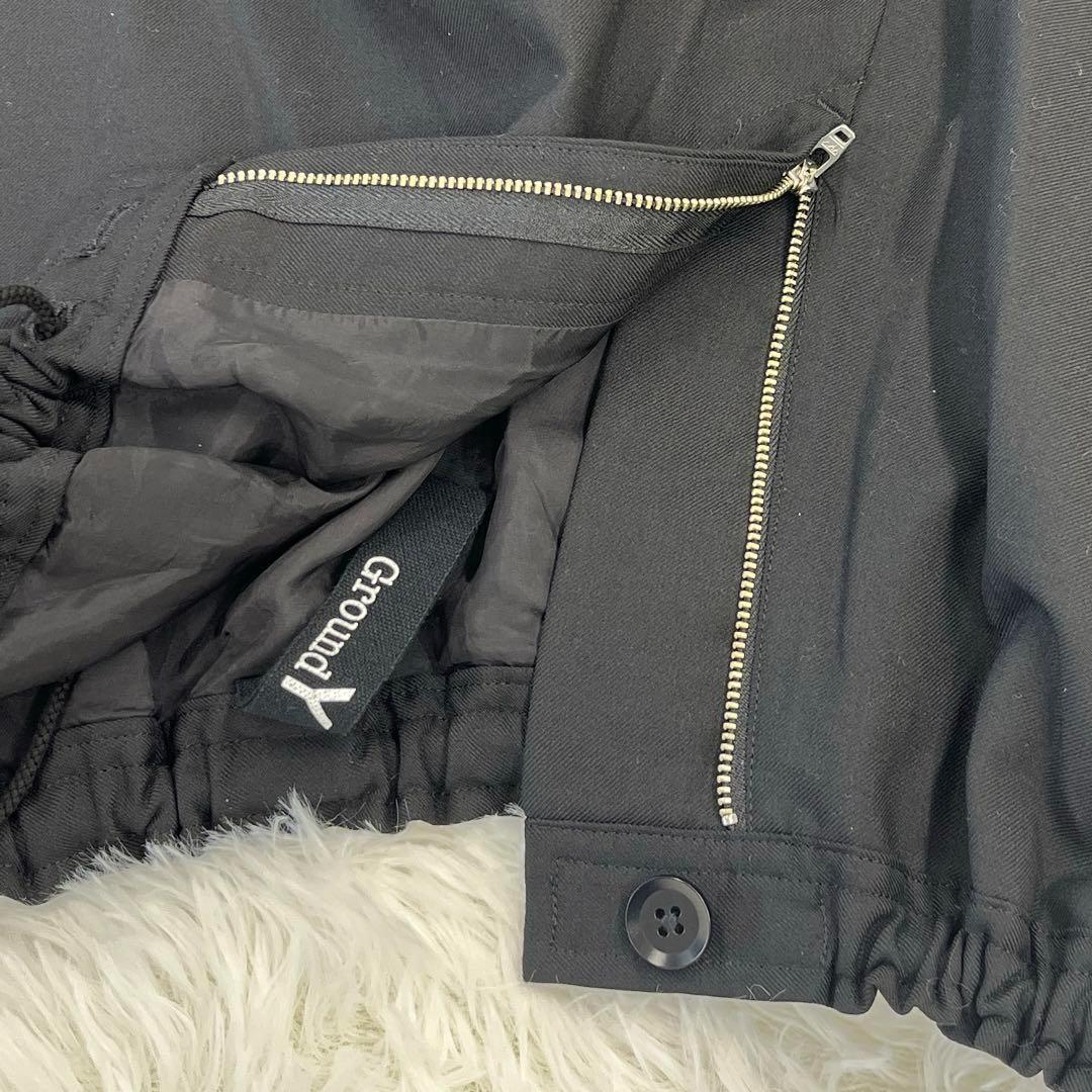 【美品】グラウンドワイ・サルエルパンツ・ギャバギャザー・ギャバジン・シワギャバ