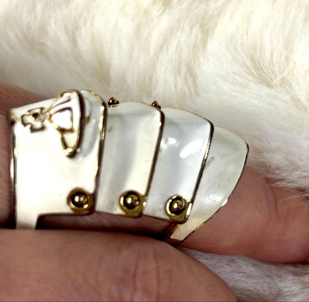 d*4様 希少✨ヴィヴィアン　アーマーリング　リング　ホワイト　ゴールド　レトロ