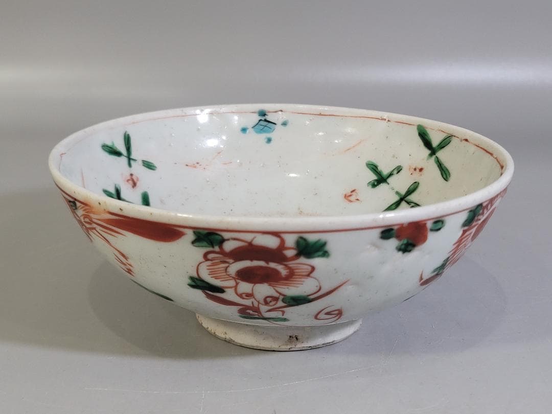 中国美術 呉須赤絵 碗 古美術 DT459