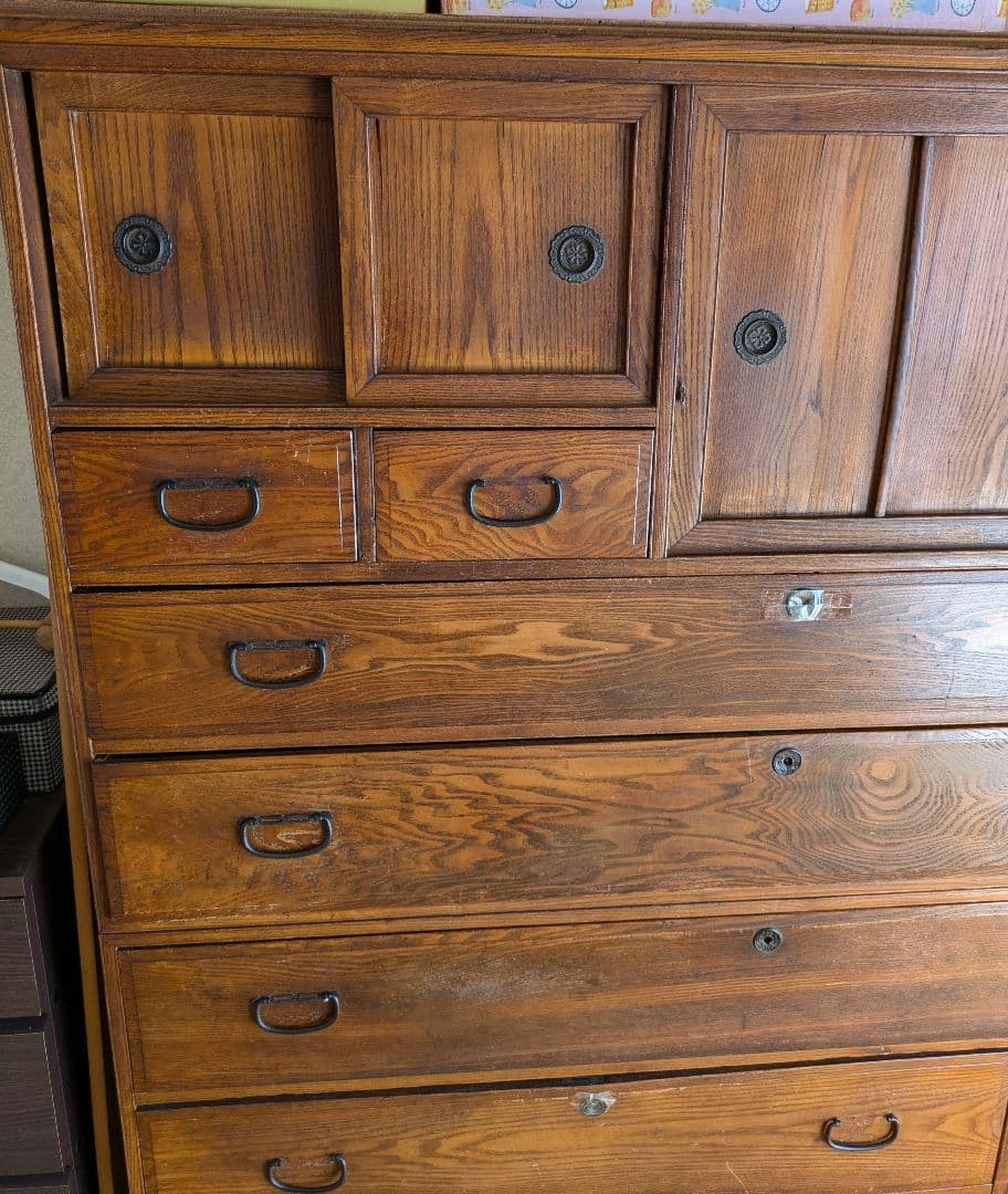 骨董品　木製和風箪笥　アンティーク　タンス