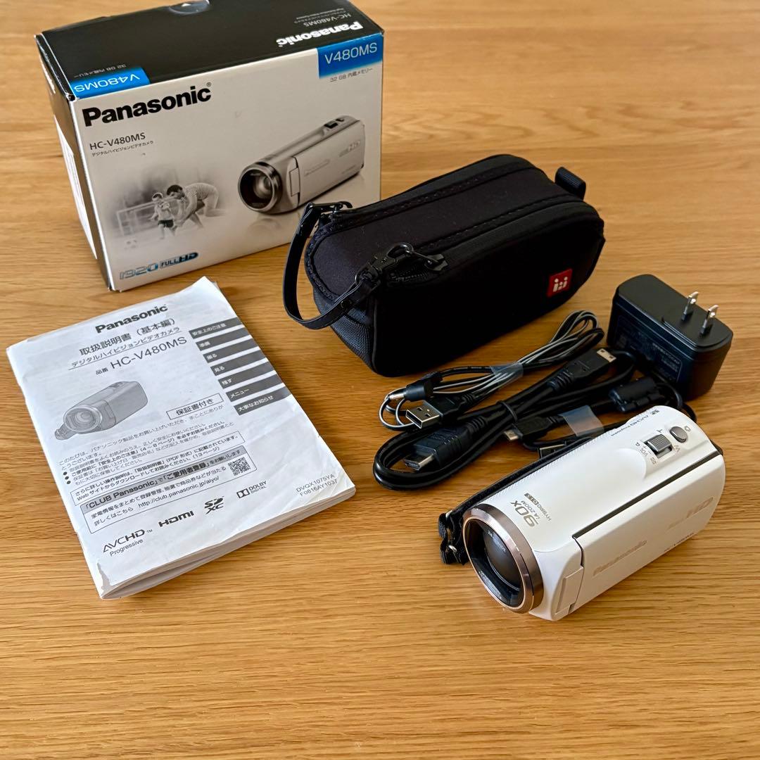 ◆1回使用・美品◆パナソニック ビデオカメラ HC-V480MS ケース オマケ