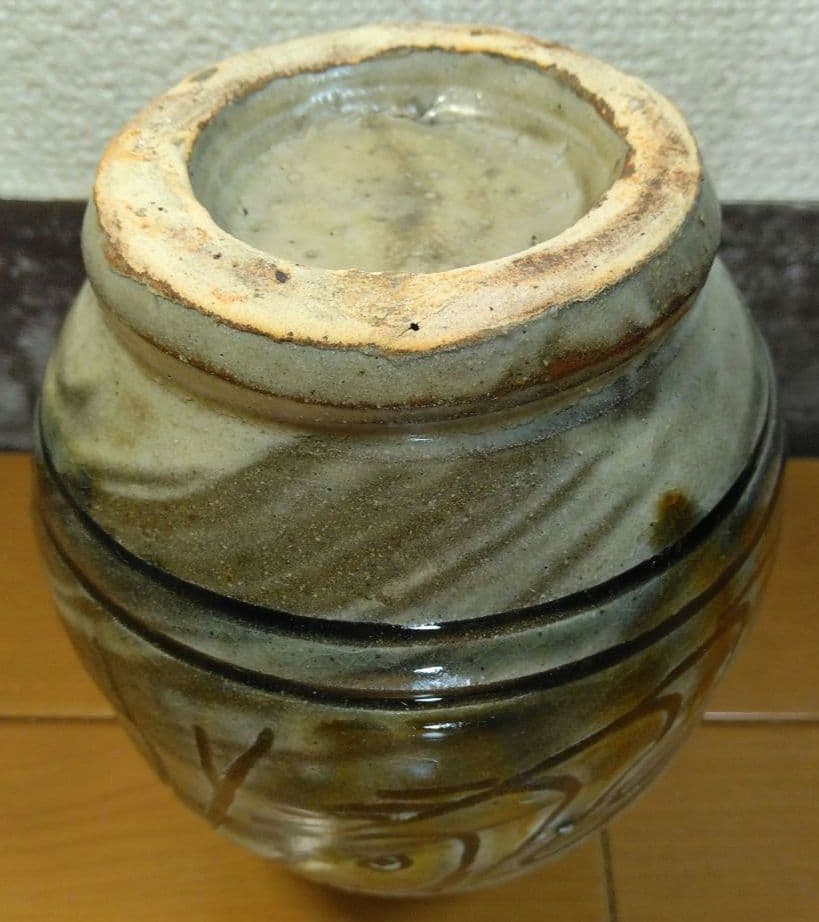 人間国宝 金城次郎 徳利 栞 共箱 美品 壺屋焼 壷屋焼 海老魚紋徳利 やちむん