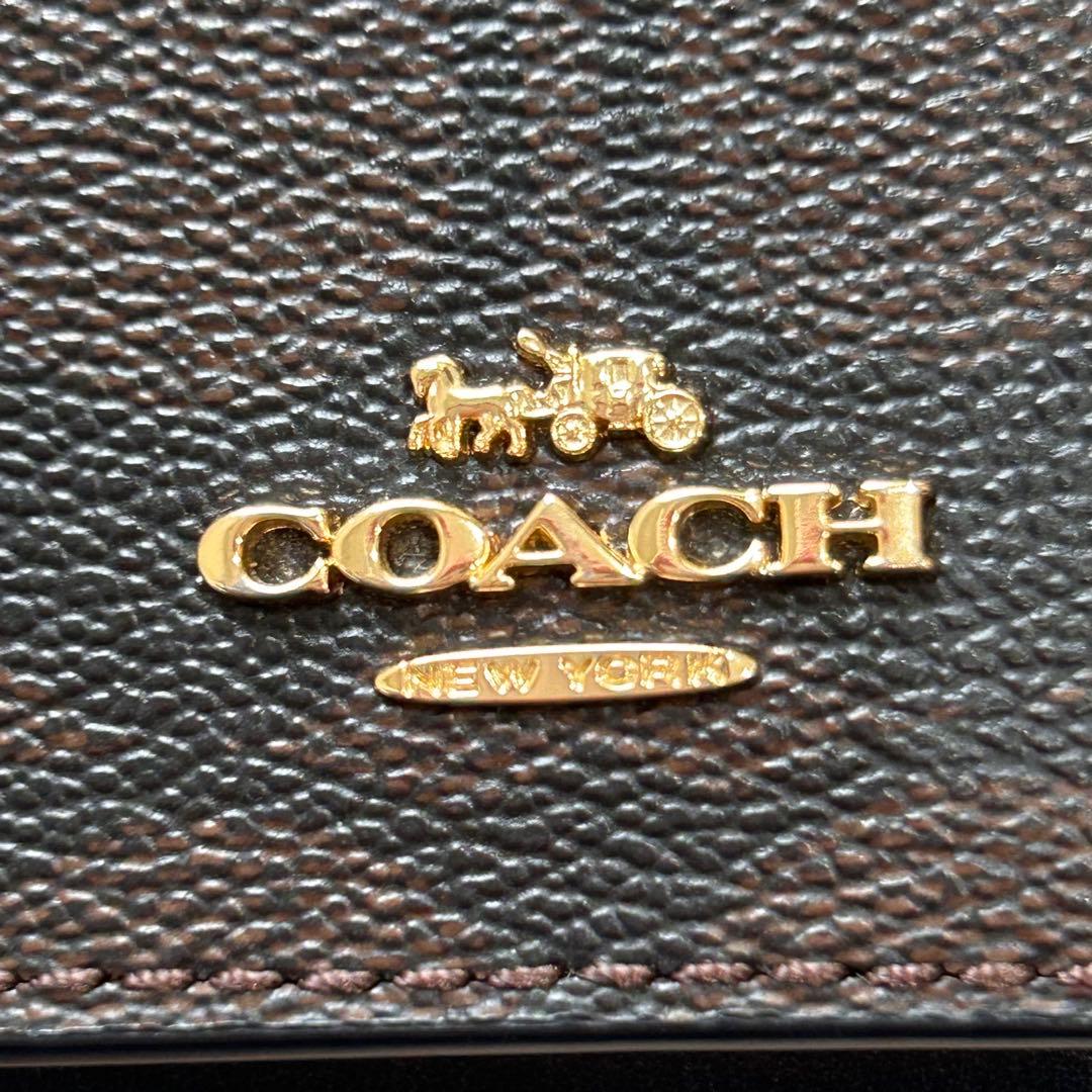 ヌルホリラ様 新品級✨ COACH コーチ シグネチャー柄 三つ折り財布