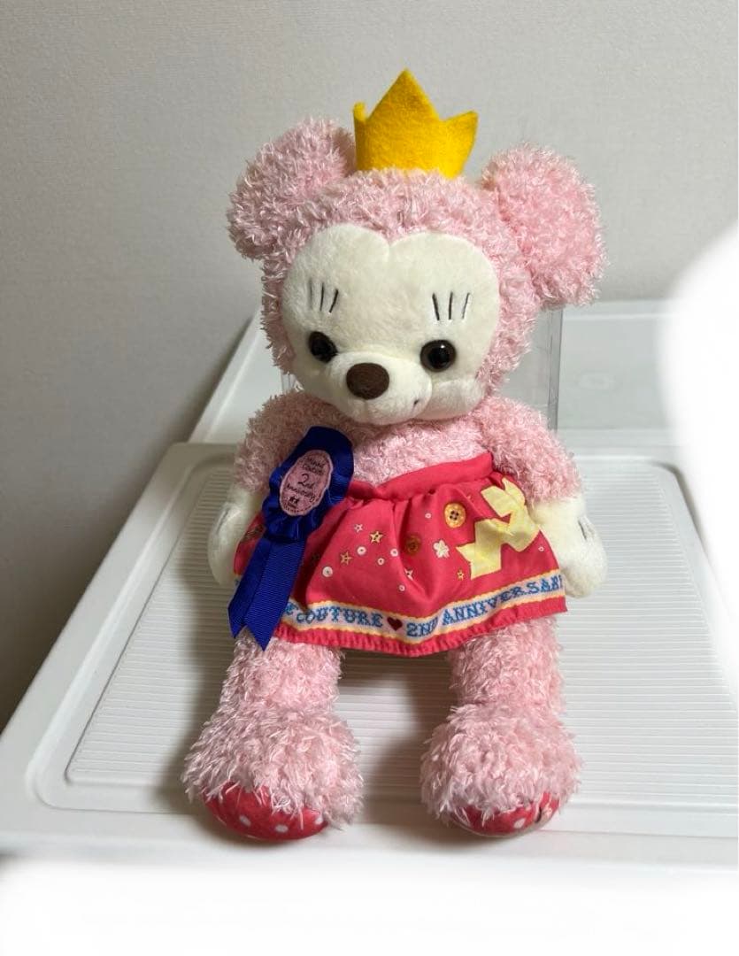 ミニークチュールのぬいぐるみMサイズ 、2th ハッピーバースデー、王冠付き