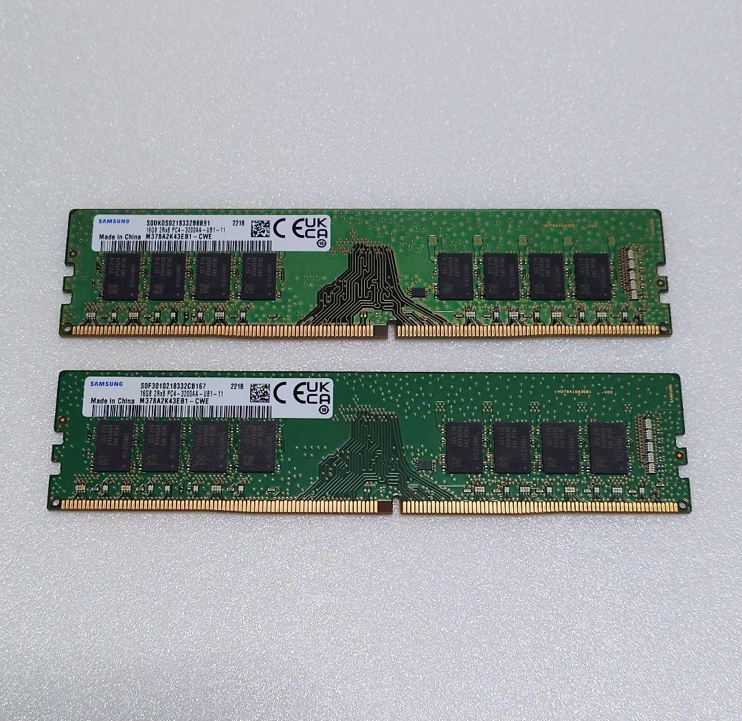 Samsung DDR4 3200 16GB ×2 計 32GB 【動作確認済】