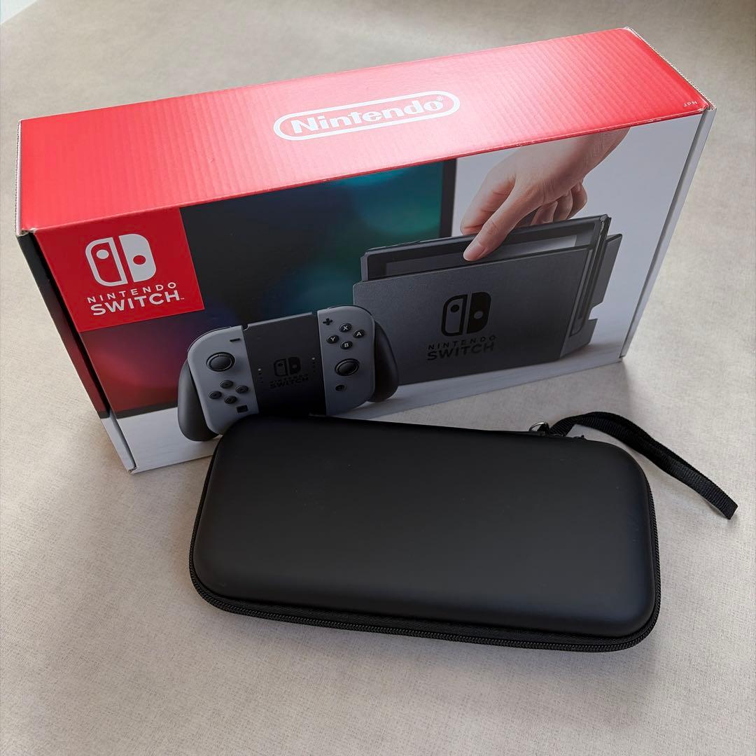 美品！Nintendo Switch グレー　本体　動作確認済　ハードケース付き