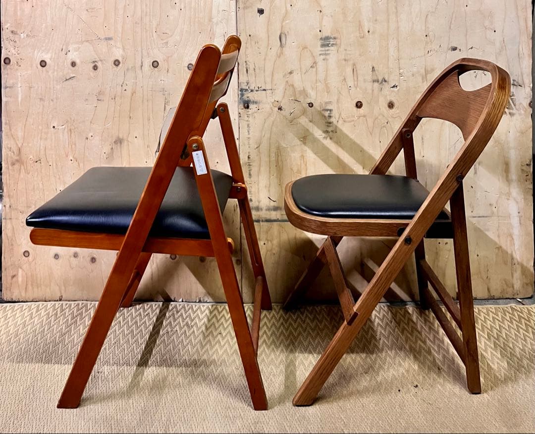 ①折りたたみチェアー2点セット　アクメファニチャー　イモト