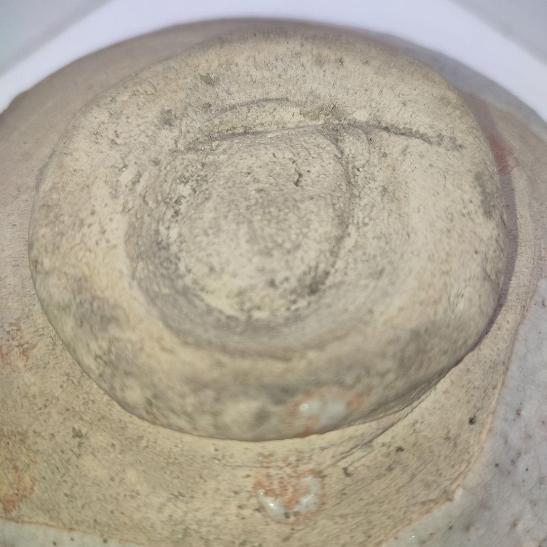 一心作　黒茶碗　絵志野