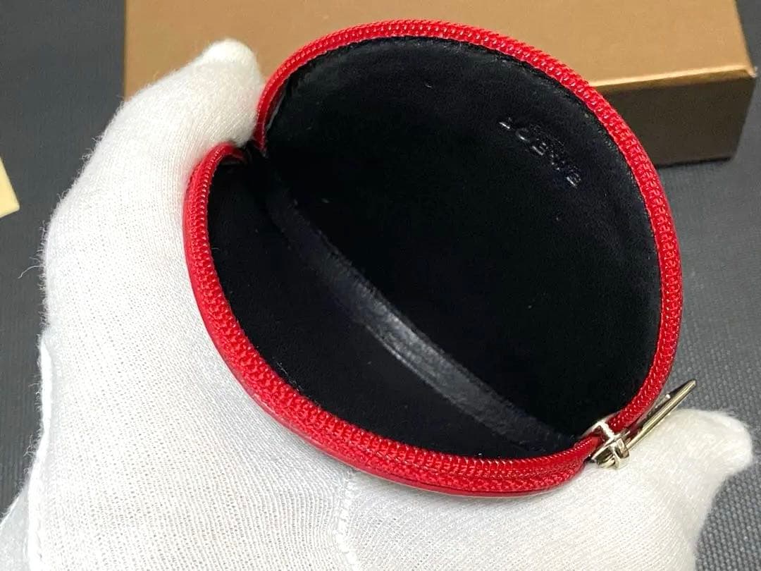 未使用 ロエベ アナグラム アマソナ クッキー ケース 小銭入れ レザー紫