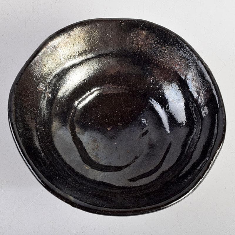 茶道具　楽吉左衛門作　黒楽平茶碗　時代箱　M　R9349
