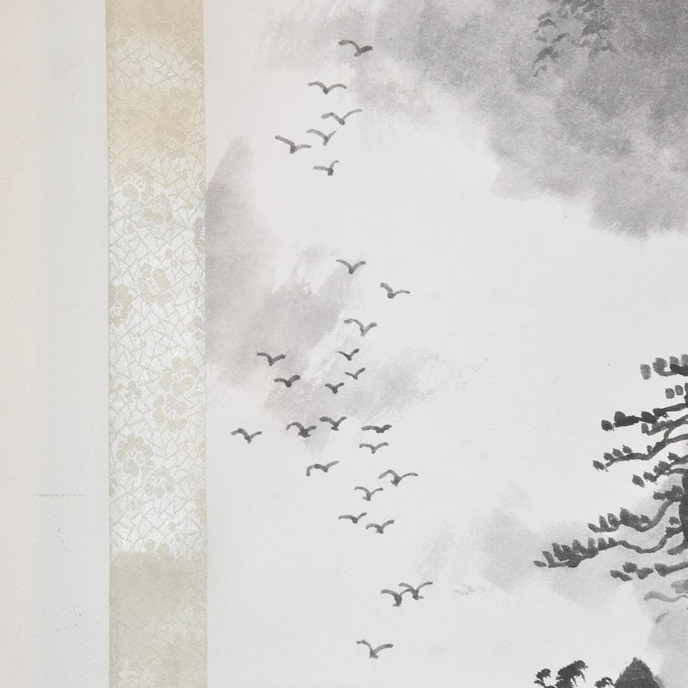 中国美術 桂林山水天下奇 丙寅春首 唐東写 山水画 水墨画 1986年 掛け軸