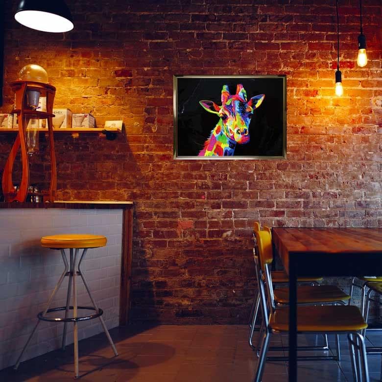 クリスタルアート キリン ピクチャー アートフレーム POP