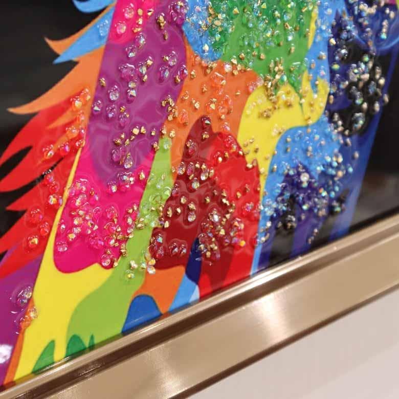 クリスタルアート キリン ピクチャー アートフレーム POP