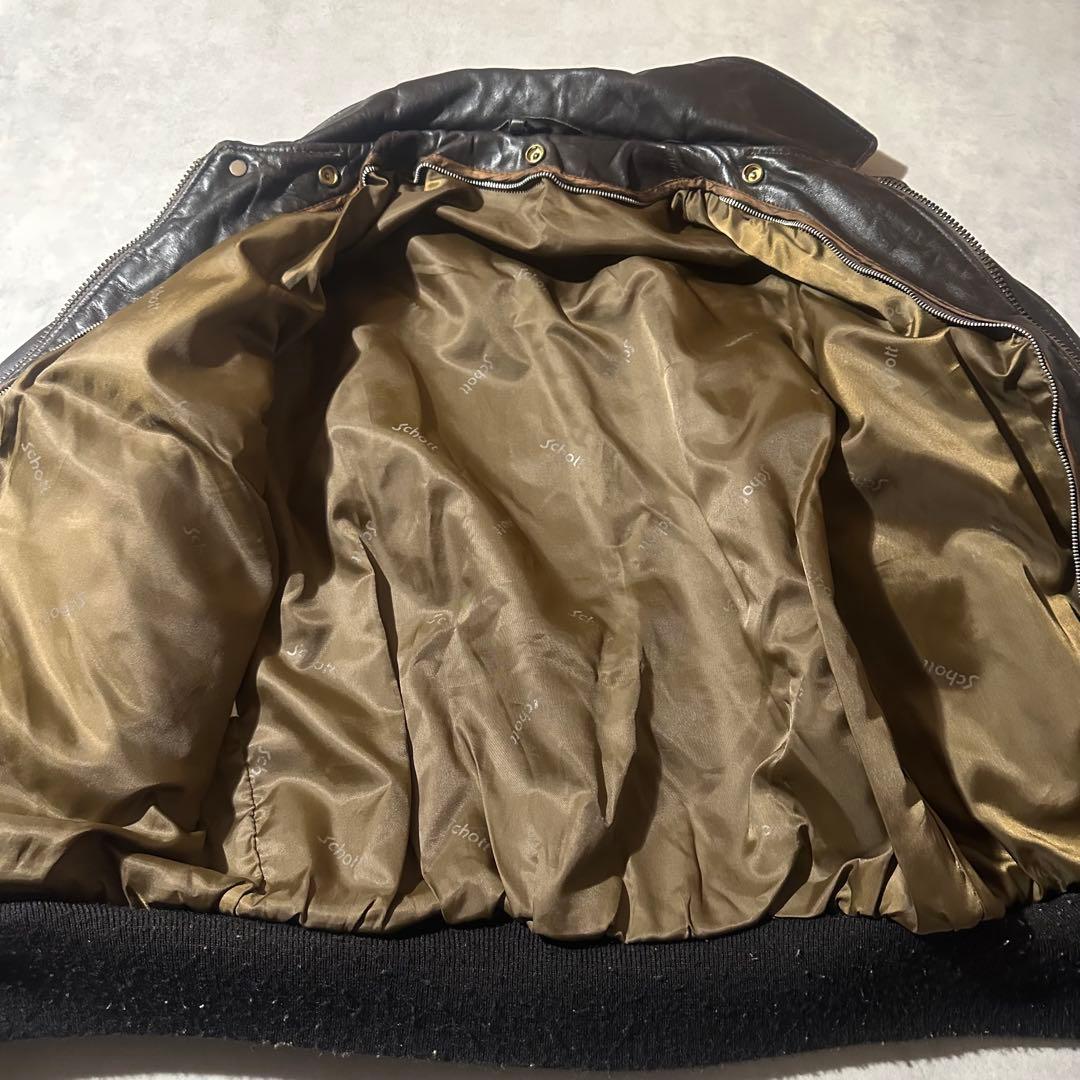 Schott A-2 フライト ジャケット レザー ブラウン