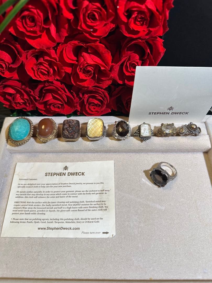 スティーブンデュエック　美しい大粒 煙水晶のヴィンテージリング　シルバー