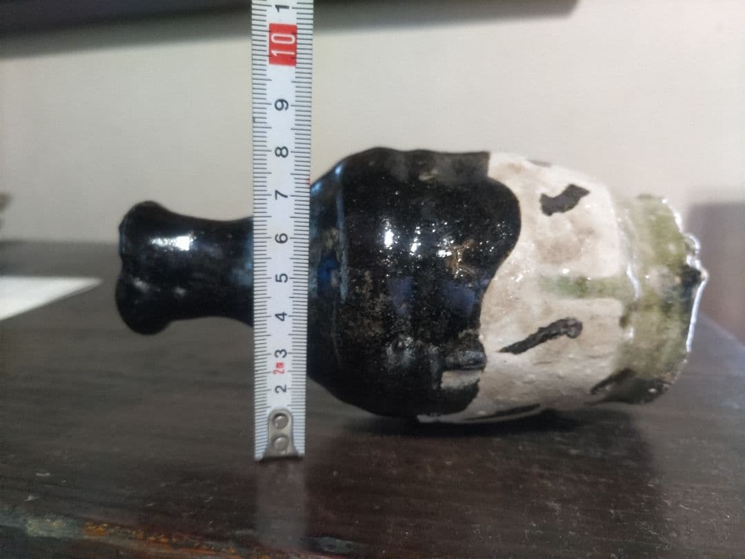 加藤委　黒とくり　織部風　徳利　共箱・無傷