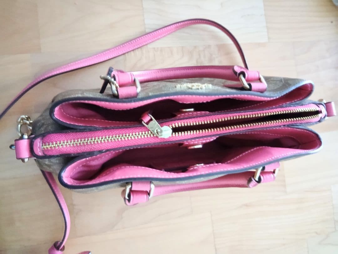 COACH コーチ超美品ショルダーバッグ ブラウン/ピンク