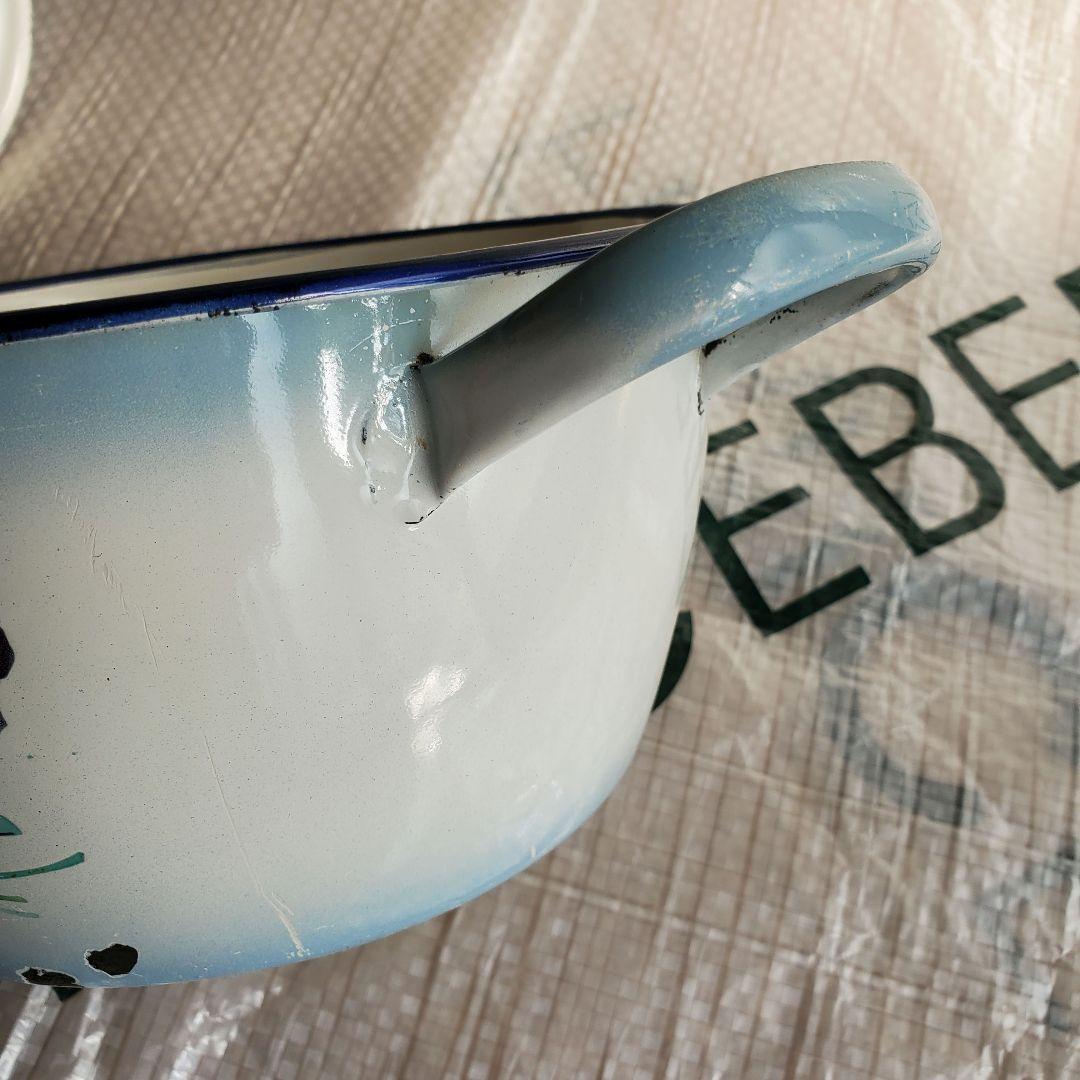 フランス　アンティーク　ホーロー　キャセロール