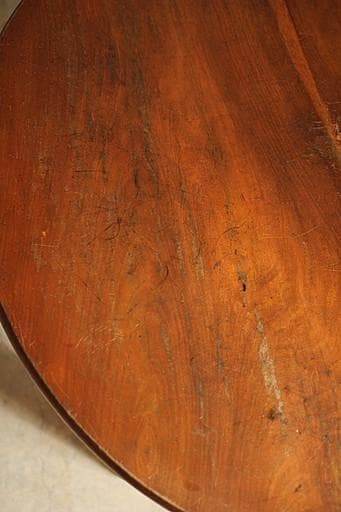 古い小ぶりな折り畳み丸テーブル　ちゃぶ台　古家具　古民家　古道具